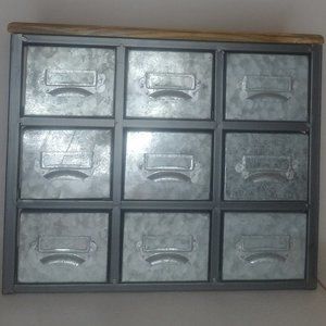 Wood+ Metal 9 Drawer Storage Container